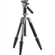 Видеоштатив Fotopro X-4CN VIDEO с гидравлической головкой, регулируемым моноподом и карбоновым креплением для фото- и видеосъемки, серебристый. - изображение 1