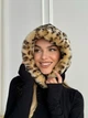 Женский капор Mink Leo меховой леопардовый черный - изображение 5