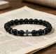 Стильный браслет из камня Bohemian Cross с крестом, черный матовый - изображение 4