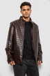 Куртка мужская однотонная экокожа коричневый 214R603-5 AGER XL - изображение 4