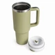 Термокружка Tumbler с ручкой и крышкой, трубочка 30 см, термос для кофе, чая и холодных напитков Оливка - изображение 1