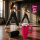Термос термокружка Tumbler с ручкой, крышкой и трубочкой 30 см, Фуксия - изображение 9
