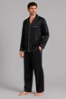 Чоловіча піжама із італійського шовку BOBRAND "Premium Black" - XL - зображення 4