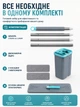 Швабра с ведром LOGAN inc LUNAR Flat Mop — комплект для уборки пола с двухкамерным ведром, автоматическим отжимом и 2 насадками из микрофибры - изображение 4