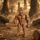 Движимая Brainrot игрушка Tung Tung Tung Muscle Sahur в коричневом цвете. - изображение 3