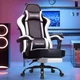 Кресло офисное Bonro B-059 белое с подставкой для ног из экокожи и велюра до 120 кг (163-76-42412131) - изображение 4