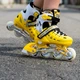 Раздвижные ролики с подсветкой колес размер 34-37 Scale Sports Детские роликовые коньки с регулировкой размера Желтые - изображение 4