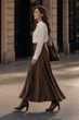 Спідниця жіноча максі крою годе з поясом на резинці Seventeen PreFall 26 шоколадна L-XL 2471.6826 - изображение 5