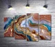 Модульная картина Абстрактный мрамор с сине-золотыми вкраплениями 80x56 см Модуль №3 (006309) - изображение 1