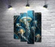 Модульная картина Медузы в золотисто-бирюзовых рифах 80x114 см Модуль №3 (006252) - изображение 1