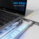 Переходник поворотный 540° USB Type-C M/F Fast Charging (PD3.1 240W 5A/48V) LED Metal Grey (48877) - изображение 9