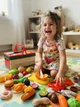 Детский игровой набор «Продукты на липучках с посудой» BC 6006 в удобном боксе (разрезные овощи/фрукты) - изображение 2