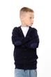 Дитяча однотонна кофта для хлопчика NoBrand 134 Темно-синій (p-20885-251571) - зображення 3