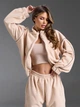 Теплый флисовый спортивный костюм без капюшона с кофтой на молнии ISSA PLUS 15876 XXL светло-бежевый (issa2007682856497) - изображение 4