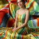 Ткань для одежды Атлас полоска разноцветная IDEIA 100 гр/м2 150 см, легкая для платьев, блуз, пижам, аксессуаров - изображение 3