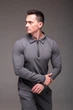 Чоловіча лонгслів R.A. Polo Long Grey на блискавці 2XL - зображення 3
