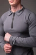 Чоловіча лонгслів R.A. Polo Long Grey на блискавці 2XL - зображення 5