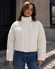 Куртка женская Fashion 3072 вафельная короткая с воротником-стойкой L молочная - изображение 3
