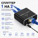 RJ45 сплиттер 1 в 2 на Gigabit LAN адаптер Stone сетевой адаптер переходник ethernet (ST-RJSP-1x2) - изображение 2