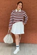 Женское поло в полоску Uniqlo 42(S) Розово-коричневый (154886) - изображение 7