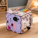 Бизикуб для детей 30x30x30 см с доской для рисования, 28 элементов, Розово-фиолетовый (Развивающий деревянный бизиборд) - изображение 5