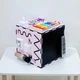 Бизикуб для детей 30x30x30 см с доской для рисования, 28 элементов, Розово-фиолетовый (Развивающий деревянный бизиборд) - изображение 10