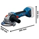 Аккумуляторная угловая шлифовальная машина Bosch GWS 18V-8 (18 В, 2×4 А·ч) (06019N9020) - изображение 3