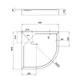 Душевой поддон Lidz 80x80x14 полукруглый низкий - изображение 2