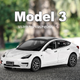 Модель автомобіля Heimanba Tesla Model S, масштаб 1/24, біла, колекційна - зображення 3