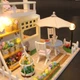 Миниатюрный кукольный домик Wo De Wu DIY, розовый дворец на чердаке, модель дома ручной работы, деревянный кукольный домик, 3D-головоломка, подарок на день рождения для женщин. - изображение 7