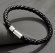 Комплект 2 стильних плетених браслетів Retro Braided, чорний з коричневим, для чоловіків з екошкіри - изображение 8