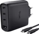 Ładowarka Trust Maxo 26067 3xUSB-C + USB-A 65W GaN Czarna (8713439260670) - obraz 1