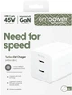 Зарядний пристрій PanzerGlass empower Turbo 45W 2xUSB-C GaN White-Silver (EM58685) - зображення 5