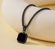 Чоловічий квадратний кулон, підвіска з ланцюжком Square Black - изображение 1