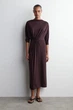Сукня жіноча COS gathered-waist draped midi dress 1292719002 M Бордовий - зображення 1