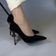 Туфлі жіночі LORETTA чорні замшеві на каблуці-шпильці 100мм р.39 (25 см) - зображення 3