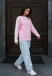 Лонгслив женский стаф розовый белый оверсайз Staff if pink & white oversize M (402606) - изображение 5