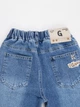 Джинсы прямые синие для мальчика с нашивкой на кармане (A02619) 176 - изображение 7