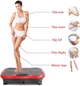 Виброплатформа Minexo Vibro Slim Shaper Pro с пультом ДУ и эспандерами, красная - изображение 5