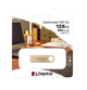 Флеш-накопичувач Kingston USB 3.2 SE9 G3 128GB 220MB/s Metal/Gold - изображение 3