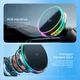 Автотримач для телефону з бездротовою зарядкою Proove Light Crystal Qi2.2 25W Gray (665670010) - зображення 5