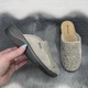 Тапочки домашние женские Inblu серые каракуль на танкетке 36р (23 см) 8557 - изображение 6