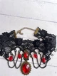 Готичний мереживний чокер з кристалами та ланцюжками Honey Fashion Accessories чорний (12-397) - изображение 6