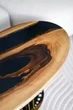 Журнальный стол Овал Модерн Чёрная река на золоте натуральное дерево нержавеющая сталь 900х500х565 мм - изображение 6