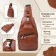 Мужская сумка через плечо из натуральной кожи Vintage 23049 Рыжий - изображение 3