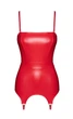 Эротический женский корсет с подвязками для чулок Noir Handmade F368 Bombshell Fierce, корсет-пояс, размер L, цвет красный - изображение 9