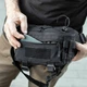 Cумка бананка мужская TAC-1 Black черная из ткани Оксфорд 1000Д, поясная и нагрудная сумка с креплениями для аксессуаров, 40.5х15х9 см - изображение 13
