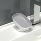 Мыльница на раковину с носиком для слива воды (бело-серая) - изображение 4