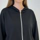 Світшот жіночий з каптуром на блискавці трикотаж чорний, 2XL-3XL - изображение 5