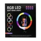 Кольцевая RGB LED-лампа 20 см, черный - изображение 2